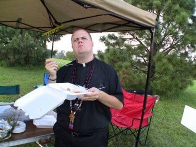 Me Juding an Entry in the Cooking Competition