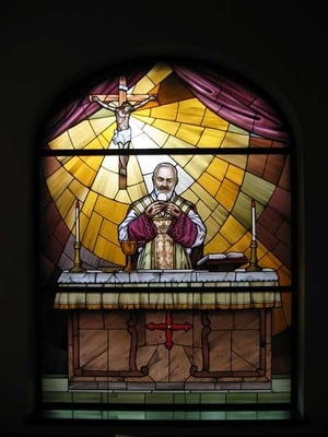 Padre Pio Stained Glass