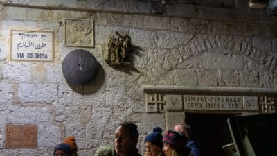 Via Dolorosa 5th Station Simon of Cyrene