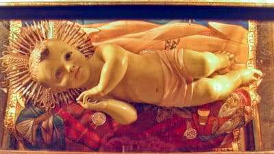 Statue of Jesus Lying in the Site of the Manger